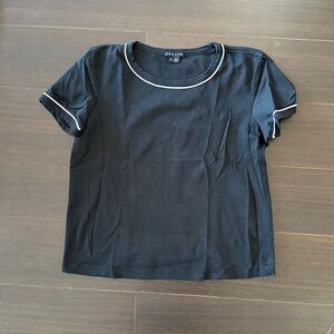 Theory Black Tee with White Accents